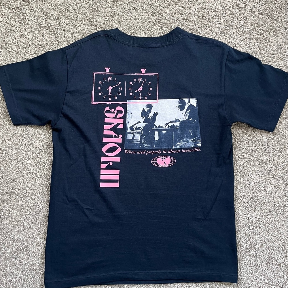 🔴Wu Wear Shirt Size Small Wu-Tang Chess Gza Rza Navy Blue